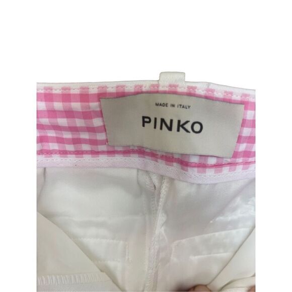 Pinko Womens White Slim Fit Classic Tapered Trousers Dress Pants Size 38 - Picture 8 of 14
